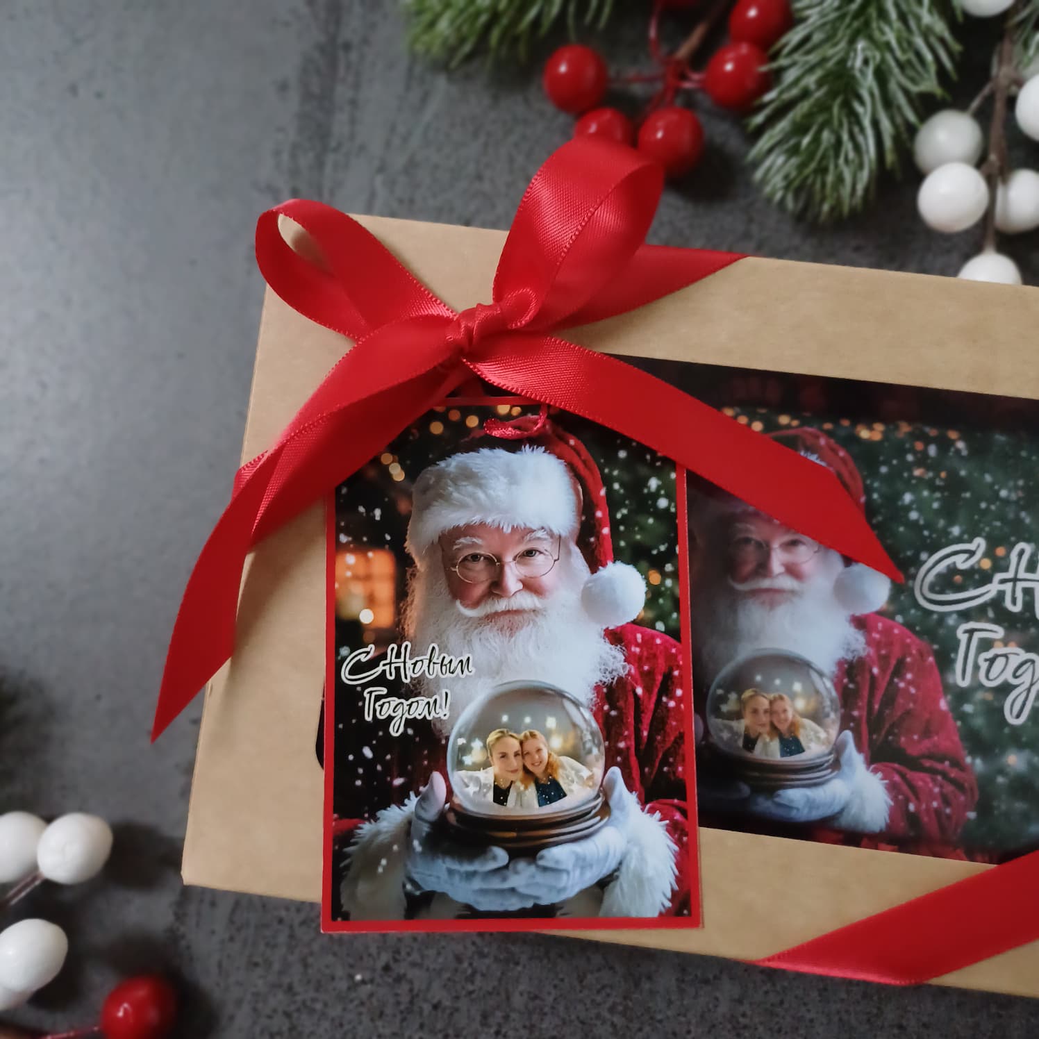 Personalizēta šokolāde ar bildi sniega bumbā - Image 3