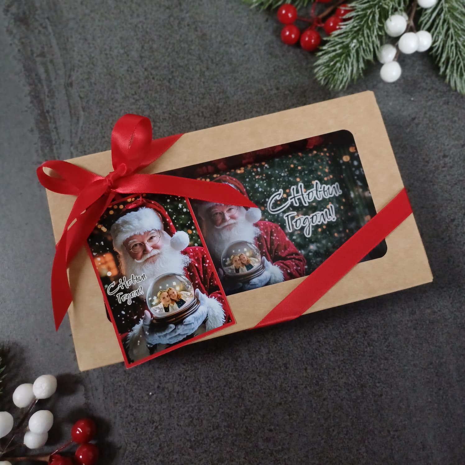 Personalizēta šokolāde ar bildi sniega bumbā